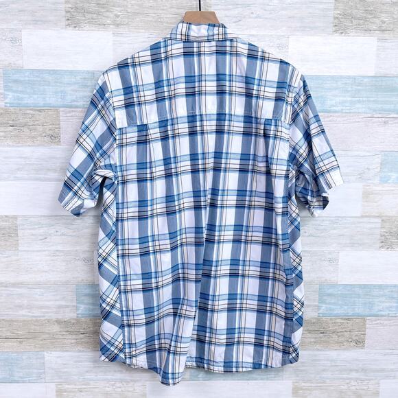 5.11 Tactical Short Sleeve Snap Button Shirt Blue Plaid Workwear Mens Medium - Picture 3 of 6